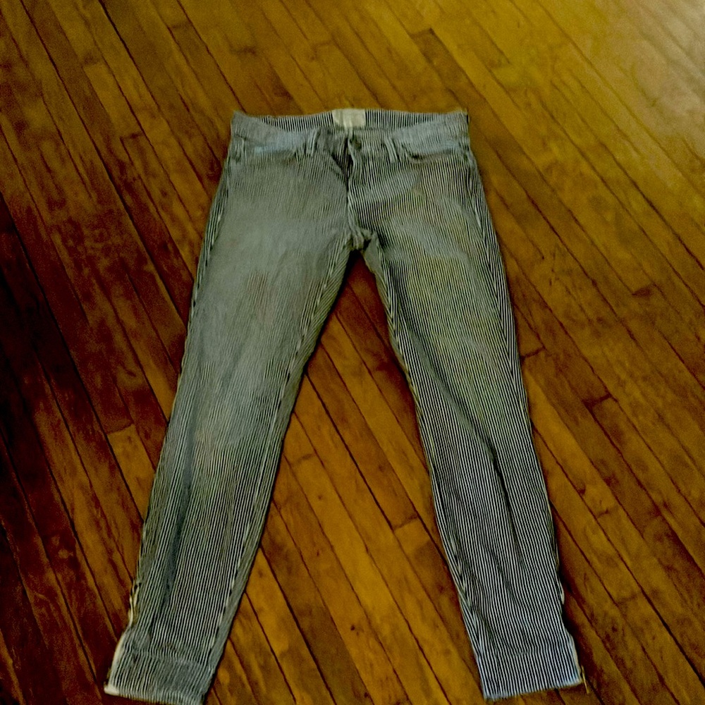 Current/Elliot ankle skinny pinstriped jeans size 27